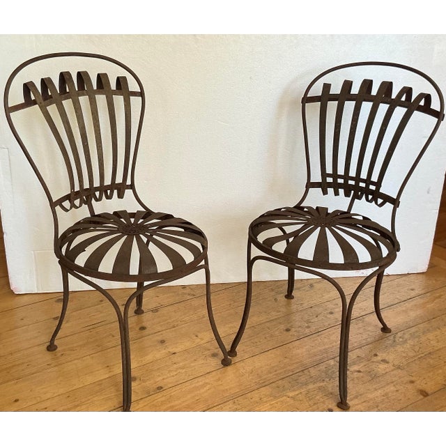 Metal Cast Steel Chairs by Francois Carre, Paris, France, 19th Century, Set of 2 For Sale - Image 7 of 18