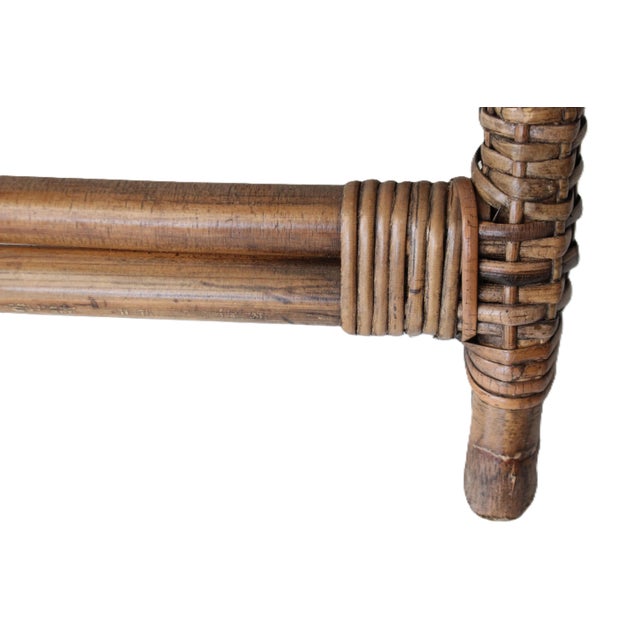 Bamboo & Woven Rattan Luggage Rack/Natural For Sale - Image 4 of 7