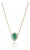 Pear-Shaped Natural Emerald & Diamond Halo Pendant Necklace in 18k Yellow Gold For Sale