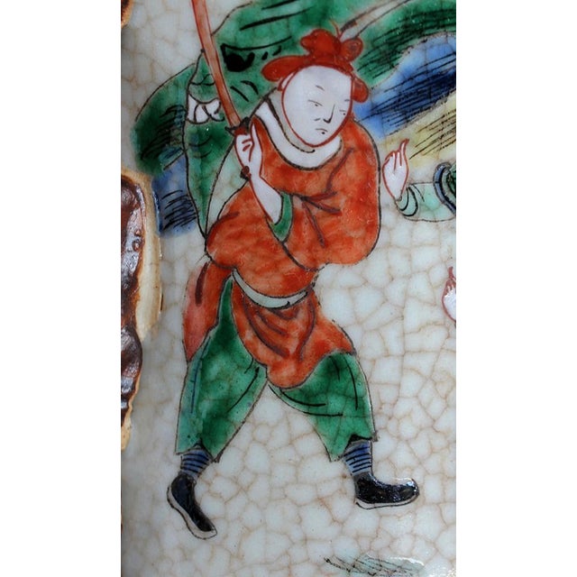 Ceramic Large Canton Crackled Porcelain Baluster Vase, China, 19th Century For Sale - Image 7 of 18