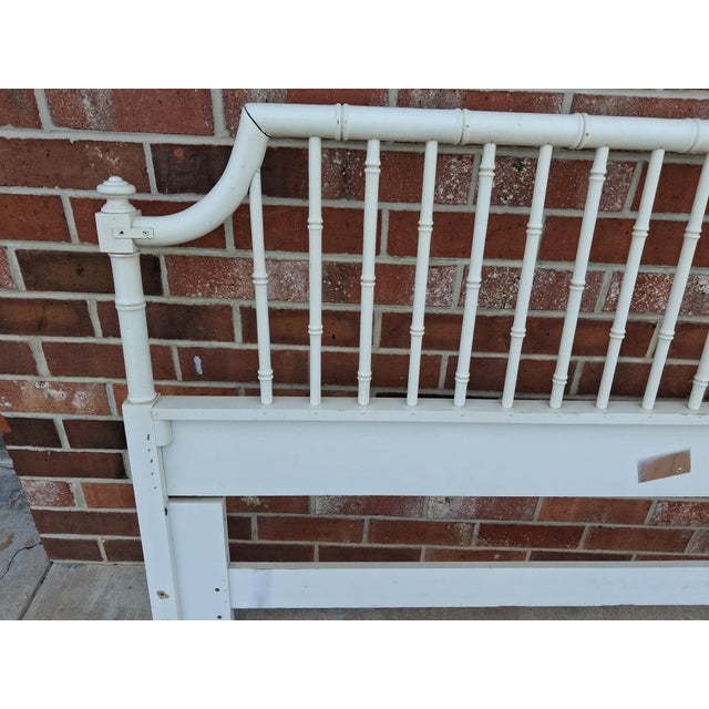 1980s Attributed Thomasville Allegro Queen Size Faux Bamboo Headboard For Sale - Image 10 of 11