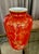 Large Chinoiserie Orange Red Porcelain Hutschenreuther Sleb Vase For Sale - Image 12 of 13