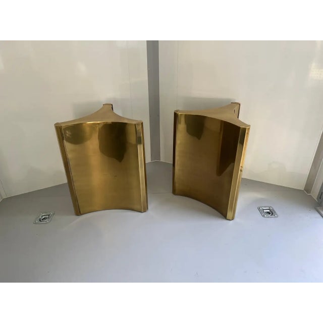 Mastercraft Mastercraft Brass 'Trilobi' Triangular Dining Table or Desk Bases, Circa 1970 For Sale - Image 4 of 16