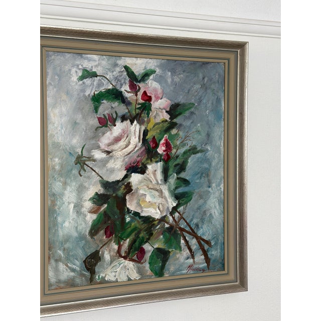 M. Hellberg, Flower Still Life, 1960s, Oil on Canvas, Framed For Sale - Image 12 of 14