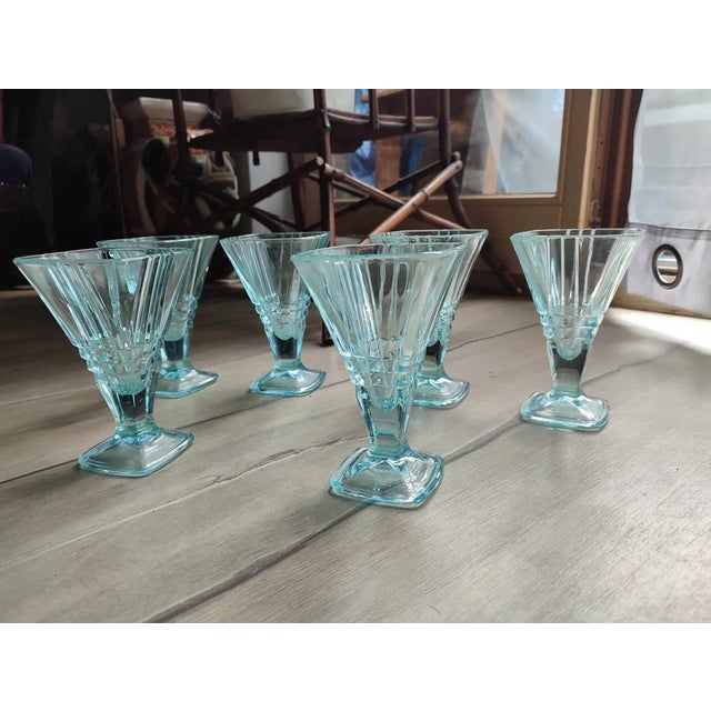 Ice Cream Cups, Blue, Italy Firenze, 1970s, Price for 6 Pieces, Set of 6 For Sale - Image 6 of 6