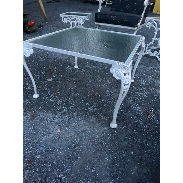 Russell Woodard Vintage Woodard Style (Attributed To) Wrought Iron Grapevine Glass Coffee Table For Sale - Image 4 of 7