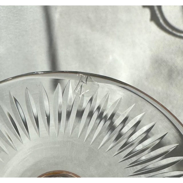 Vintage Cut to Clear Colored Crystal Wine Stemware- Set of 3 For Sale - Image 9 of 12