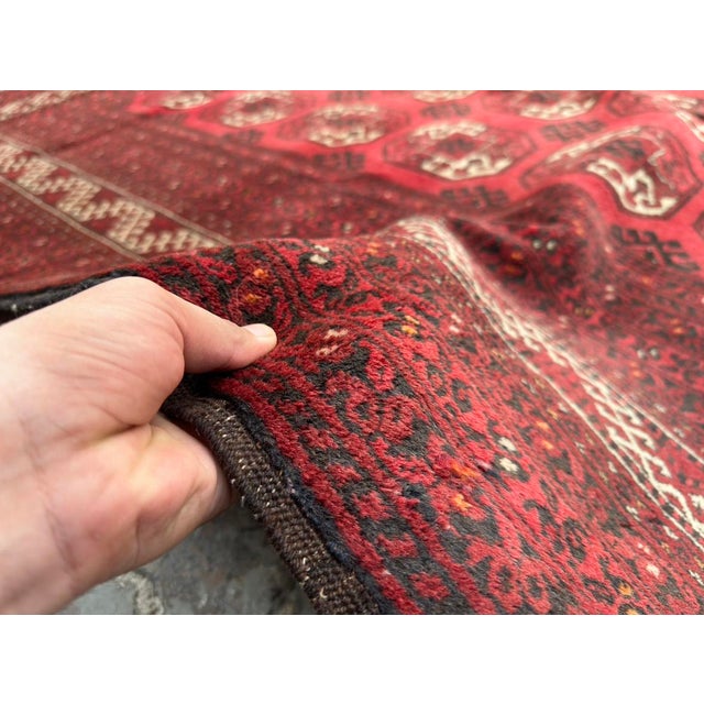 Vintage Afghan Ersari Tribal Rug - 6'6x8'8 For Sale - Image 6 of 9