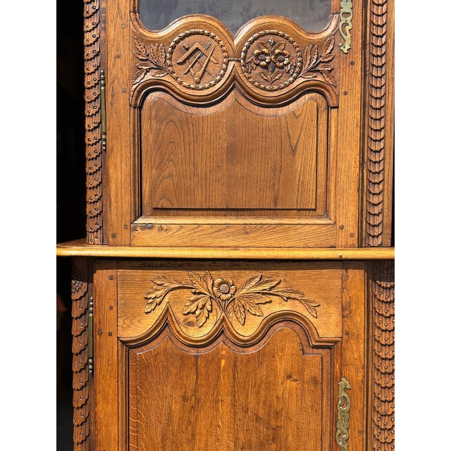 18th Century Louis XV Oak Masonic Deux Corps Cabinet For Sale - Image 15 of 17
