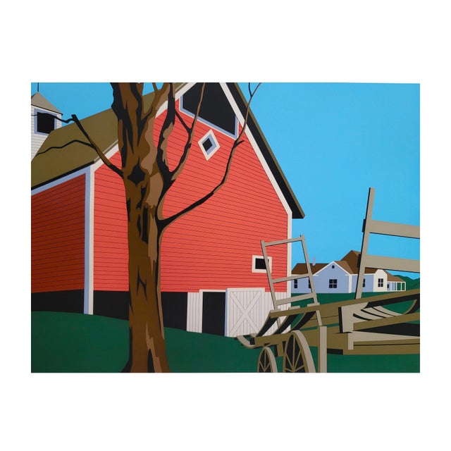 Armond Fields (1930-2008), "Red Barn" Limited Edition Hand Pulled Original Serigraph. Framed, and matted, numbered and...