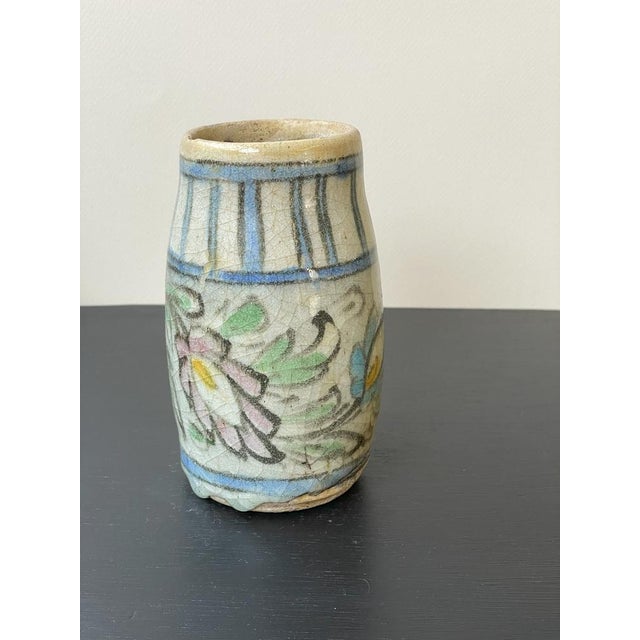 Ceramic Small Round White Qajar Vases, Set of 2 For Sale - Image 7 of 12