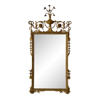 Robert Adam Style British Georgian Giltwood Wall Mirror For Sale