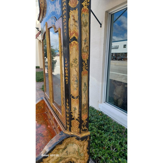 Late 18th Century Antique Italian Polychrome Lacca Provera Bureau Cabinet For Sale - Image 4 of 11