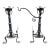 Pair Early Antique French Wrought Iron Basket Top Andirons / Firedogs With Crane Pot Bar 28" For Sale