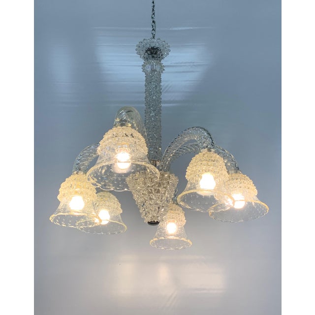 Barovier E Toso Chandelier, 1960s, Murano, Rostrato from Barovier & Toso, 1950s For Sale - Image 6 of 9