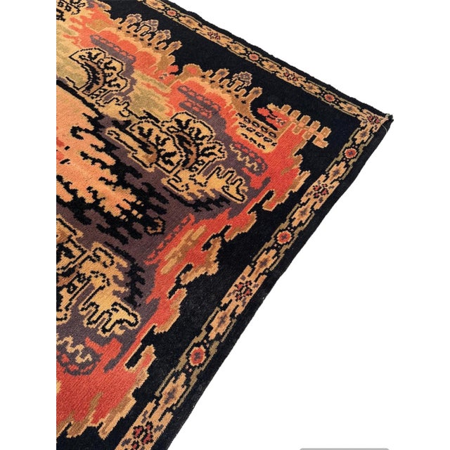 Magnificent and rare Art Deco Amsterdamse School rug or rug. Design in the style of Jaap Gidding\. Striking Dutch design...