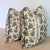 English Soane Britain Filigree Flower in Gilt on Stone Linen Pillows With Green Cord - Double Sided For Sale - Image 3 of 8