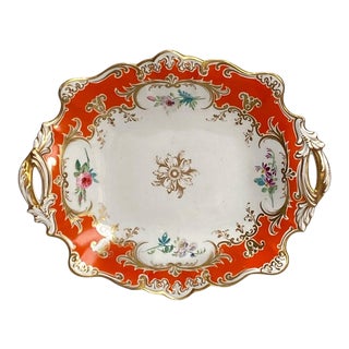English Porcelain 2 Handled Dish For Sale