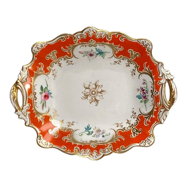 English Porcelain 2 Handled Dish For Sale