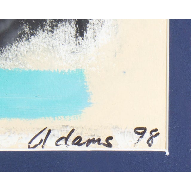 Paper 1998 Abstract Oil on Paper Painting by Jerry Adams For Sale - Image 7 of 9