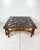 Vintage square rattan coffee table. Chinese chippendale fretwork designs with leather wrapped joints. 0.25" smoked glass top.