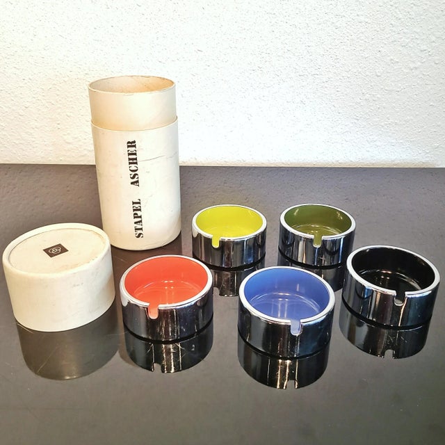 Stacking Ashtrays by Isamu Kenmochi, Boxed Set of 5 ('60s) For Sale - Image 9 of 9