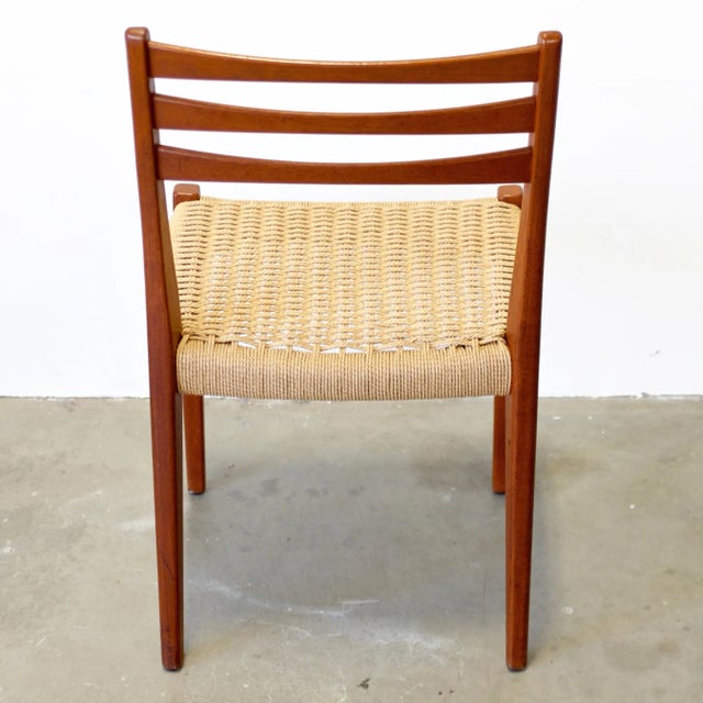 Svegards Markaryd Set of 4 Teak Dining Chairs With Danish Cord Seats For Sale - Image 11 of 14