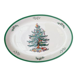 Late 20th Century Spode Christmas Tree Oven to Table Serving Baking Dish - Made in England For Sale