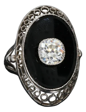Vintage Platinum Cocktail Ring With 1ct. 6.5mm Diamond - Size 6.25
