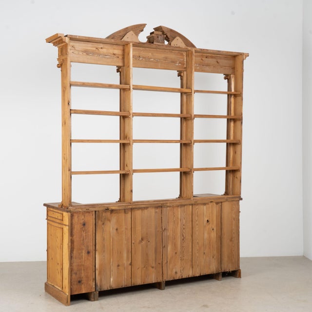 Large 19th Century Danish Pine Bookcase Display Cabinet Apothecary For Sale - Image 18 of 18