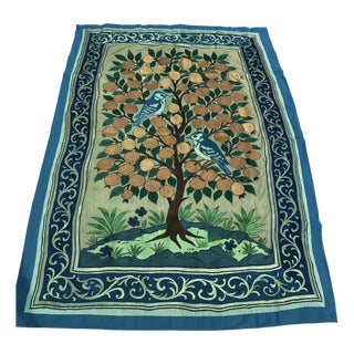 Vintage Boho Silk Wall Hanging, 1980s For Sale