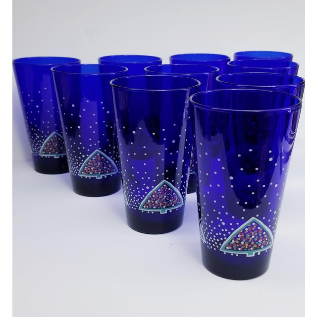 Dansk Winterfest Cobalt Blue Highball Glasses Set of 10 Chairish