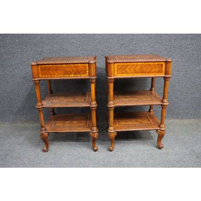 Maitland-Smith Inlaid Mahogany End Tables For Sale - Image 11 of 13