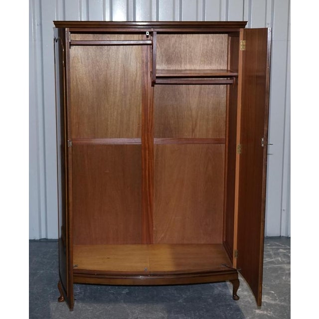 English Art Deco Walnut Double Wardrobe with Queen Anne Legs, 1920s For Sale - Image 6 of 18