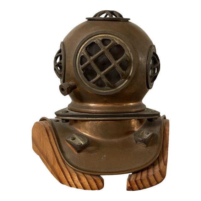 1960s Brass Diving Helmet Sculpture For Sale