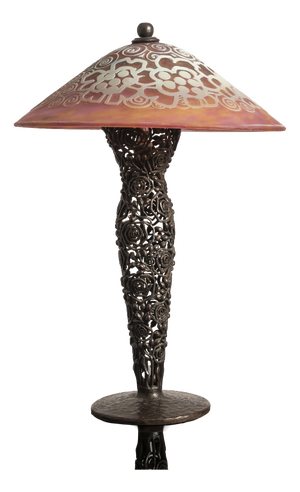 French Art Deco Table Lamp by Edgar Brandt and Daum, 1920s