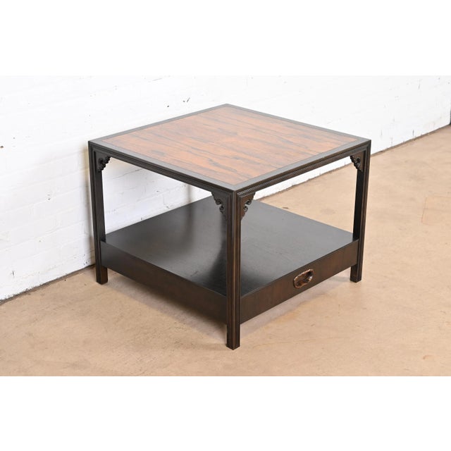 Mid-Century Modern Michael Taylor for Baker Far East Collection Chinoiserie Rosewood Cocktail Table or Occasional Side Table For Sale - Image 3 of 12