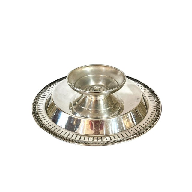 Mid Century Silver Plate Lazy Susan Tray For Sale - Image 11 of 15