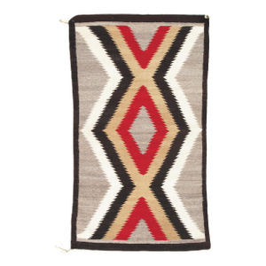 Rhythm of the Four Directions: A Mid-20th Century Navajo Chevron Rug, Handmade