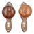 Vintage Wooden Brass Dummy Door Knob Set For Sale