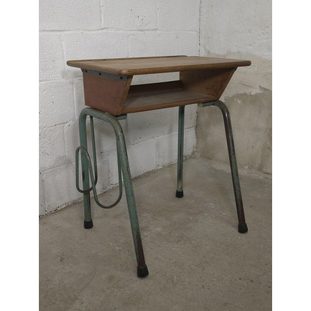 School desk, 1960s. Delagrave Paris school furniture. Adult size. Tabletop height 76 cm. Suitable for use as a computer...