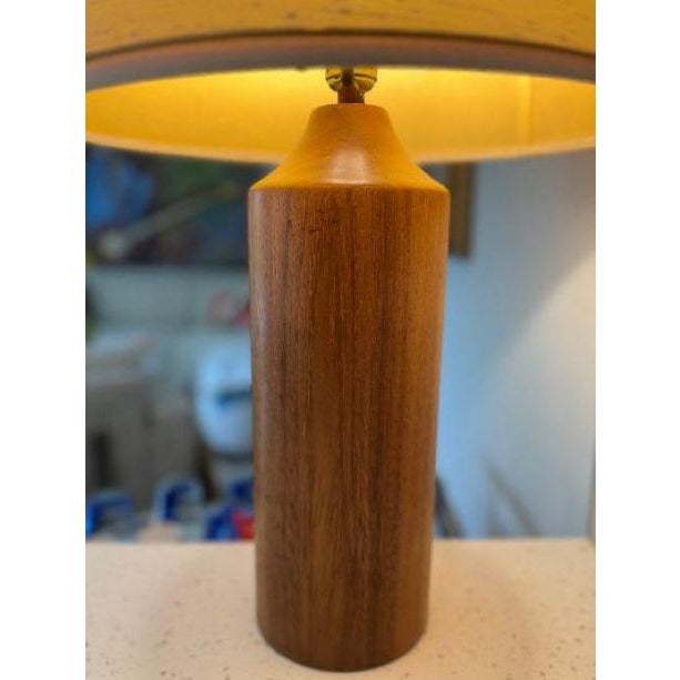 1960s Scandinavian Modern Architectural Solid Teak Table Lamp For Sale - Image 4 of 10
