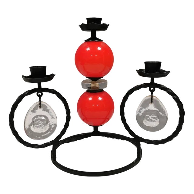 Wrought Iron Candleholder by Erik Höglund, 1960s For Sale