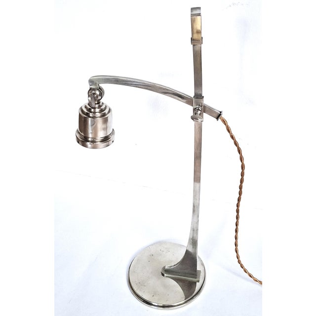 Large Height-Adjustable Table Lamp in the style of Josef Hoffmann for Wiener Werkstätte, 1890s For Sale - Image 3 of 10