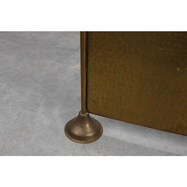 Gold Art Deco Hammered Copper Fireplace Screen, France, 1920s For Sale - Image 8 of 12