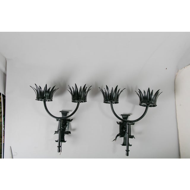 1920s Gothic Style 2-Light Electrified Sconces - a Pair For Sale - Image 13 of 13