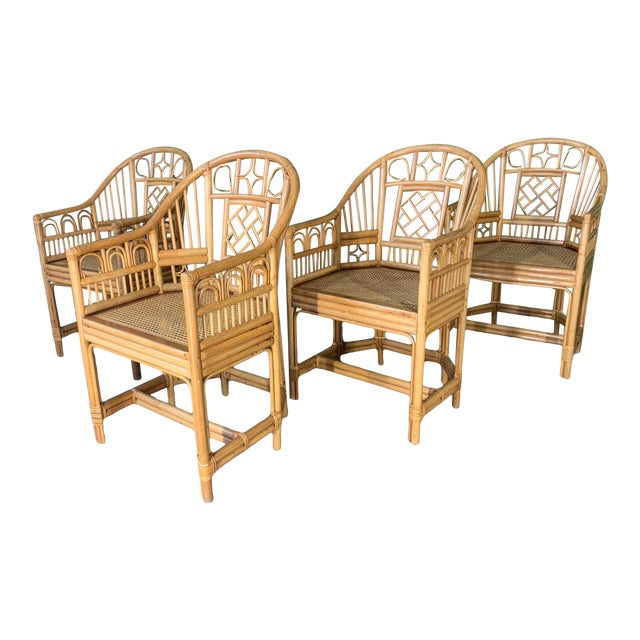Brighton Style Pavilion Rattan Dining Chairs Set Of 4 Chairish