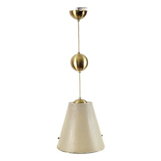 Pendant Lamp in Brass and Perforated Sheet Metal from Erco, 1960s For Sale