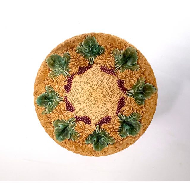 1940s 1940s Majolica Pottery Taza / Cake Stand For Sale - Image 5 of 7