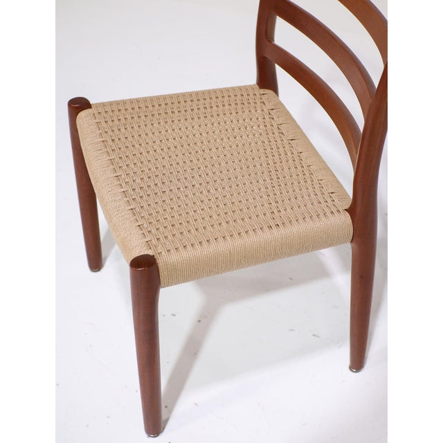 Vintage Model 85 Dining Chairs in Teak and Papercord by N.O. Møller for J.L. Møllers, 1960s, Set of 6 For Sale - Image 14 of 17